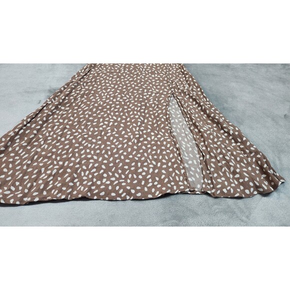 Petal & Pup Women's Size 4 Mocha Brown Franklin Midi Floral Dress Short Sleeve - Picture 7 of 9